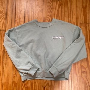 Green/teal Mad Happy crew neck